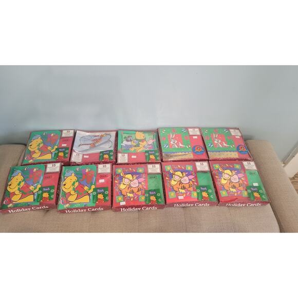 Vintage 1999 Cleo Disney Winnie the Pooh & Looney Tunes Christmas Cards NWT - Picture 1 of 16